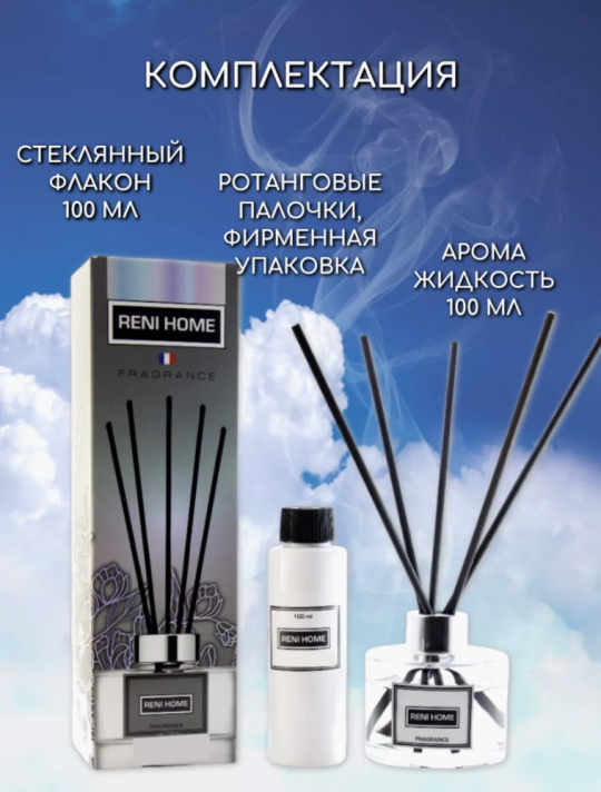 Аромадиффузор RENI Home, 100 мл BLACK TEA & SPICES / Черный чай и специи