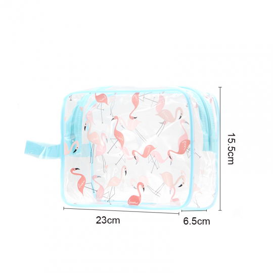 Farres Косметичка прозрачная влагостойкая "Фламинго", 23 х 15 х 6 см B0016 (цвета в ассортименте)