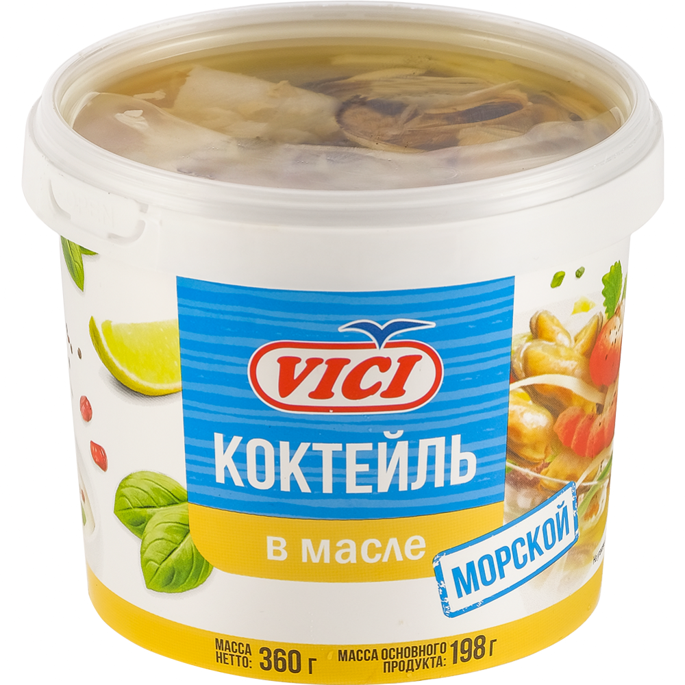 Коктейль морской  креветками «Vici» варено - мороженые, 360 г #0