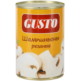 Шампиньоны консервированные «Gusto» резаные, 400 г