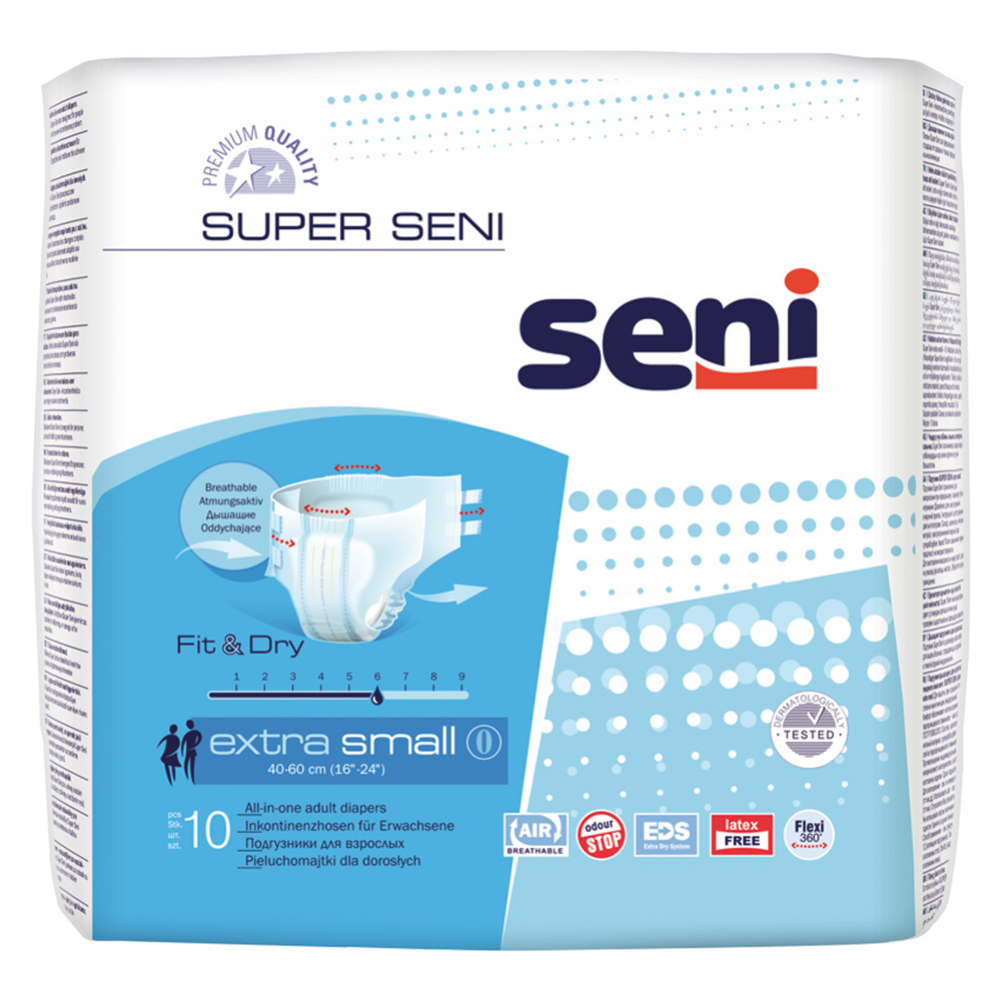 Подгузники для взрослых «Seni» Exstra small, размер 0, 40-60 см, 10 шт