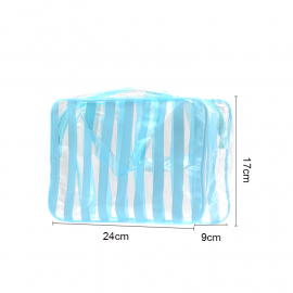 Farres Косметичка прозрачная влагостойкая - Вертикальная узкая полоска, 24 х 17 х 9 см B0018 (цвета в ассортименте)