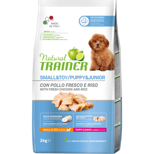 Корм для щенков «Trainer» Natural, мелких и миниатюрных пород, курица, экстракт юкки Шидигера, 2 кг