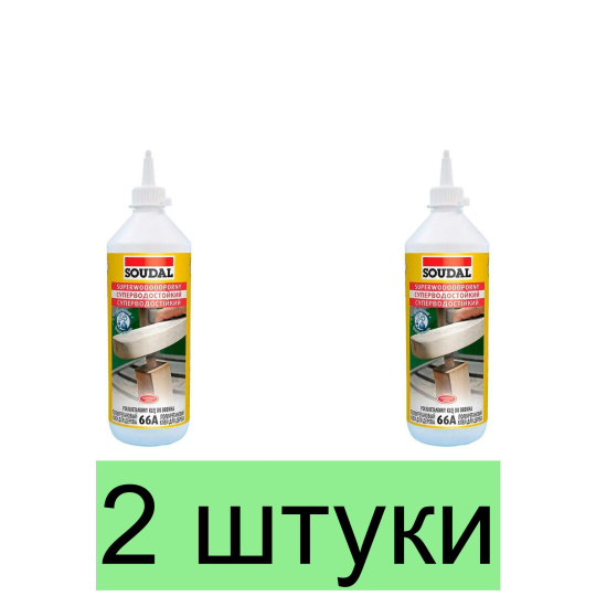 Клей д/дерева "Soudal" 66A суперводостойкий бежевый 750 гр -2 штуки