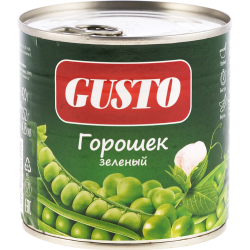 Го­ро­шек зе­ле­ный «Gusto» кон­сер­ви­ро­ван­ный  420 г
