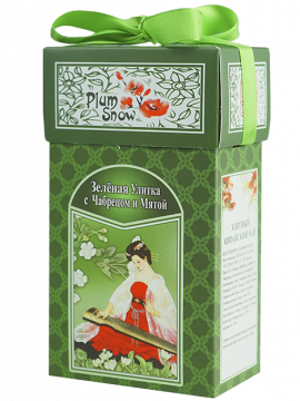 Чай зеленый Plum Snow  PS131 Зелёная Улитка с Чабрецом и Мятой, 100г.