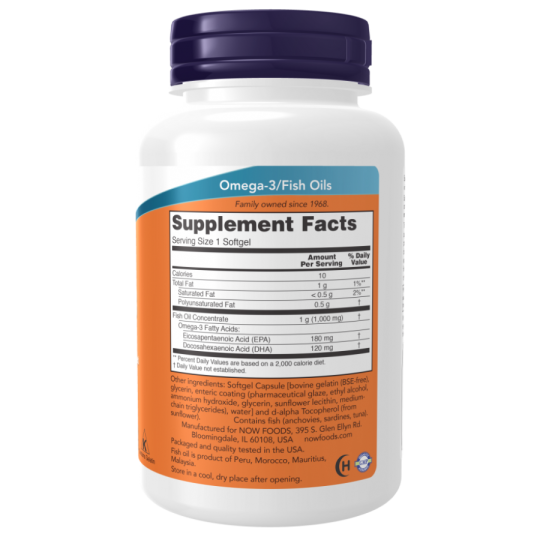 Омега-3 Now Foods Omega-3 180 EPA/120 DHA,180 капс.