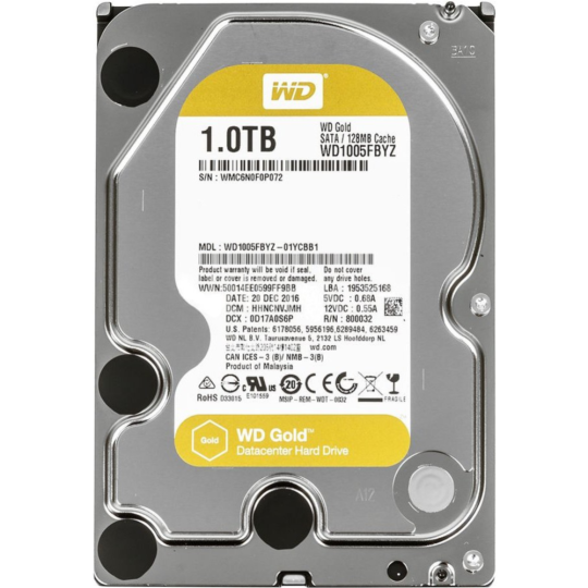 Жеский диск «Western Digital» Gold 1TB, WD1005FBYZ