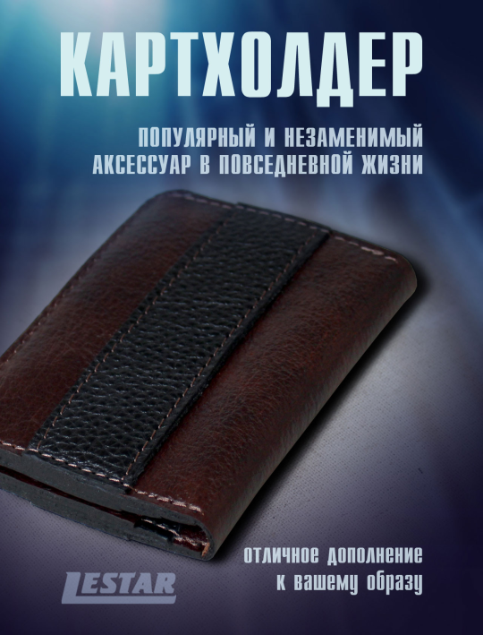 Кожаный картхолдер-книжка (card-115)