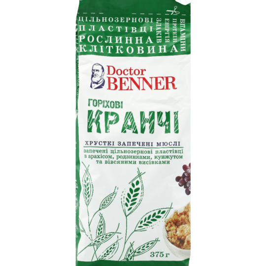 Мюсли «Dr.Benner» хрустящие запечённые ореховые, 375 г