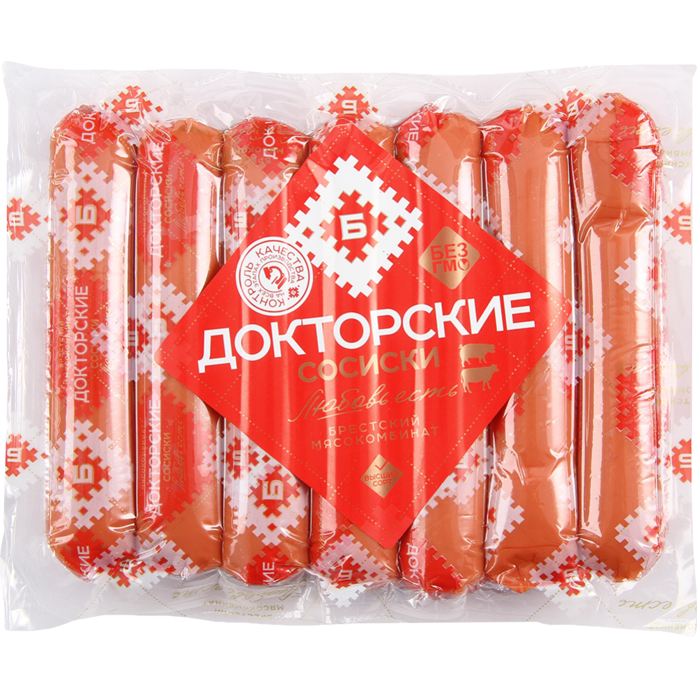 Сосиски «Брестский мясокомбинат» Докторские, высший сорт, 390 г #0