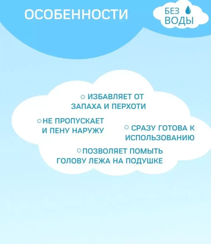 Очищающая шапочка шампунь 1 шт. / Гипоаллергенна, для всех типов волос (туризм, забота о близких)