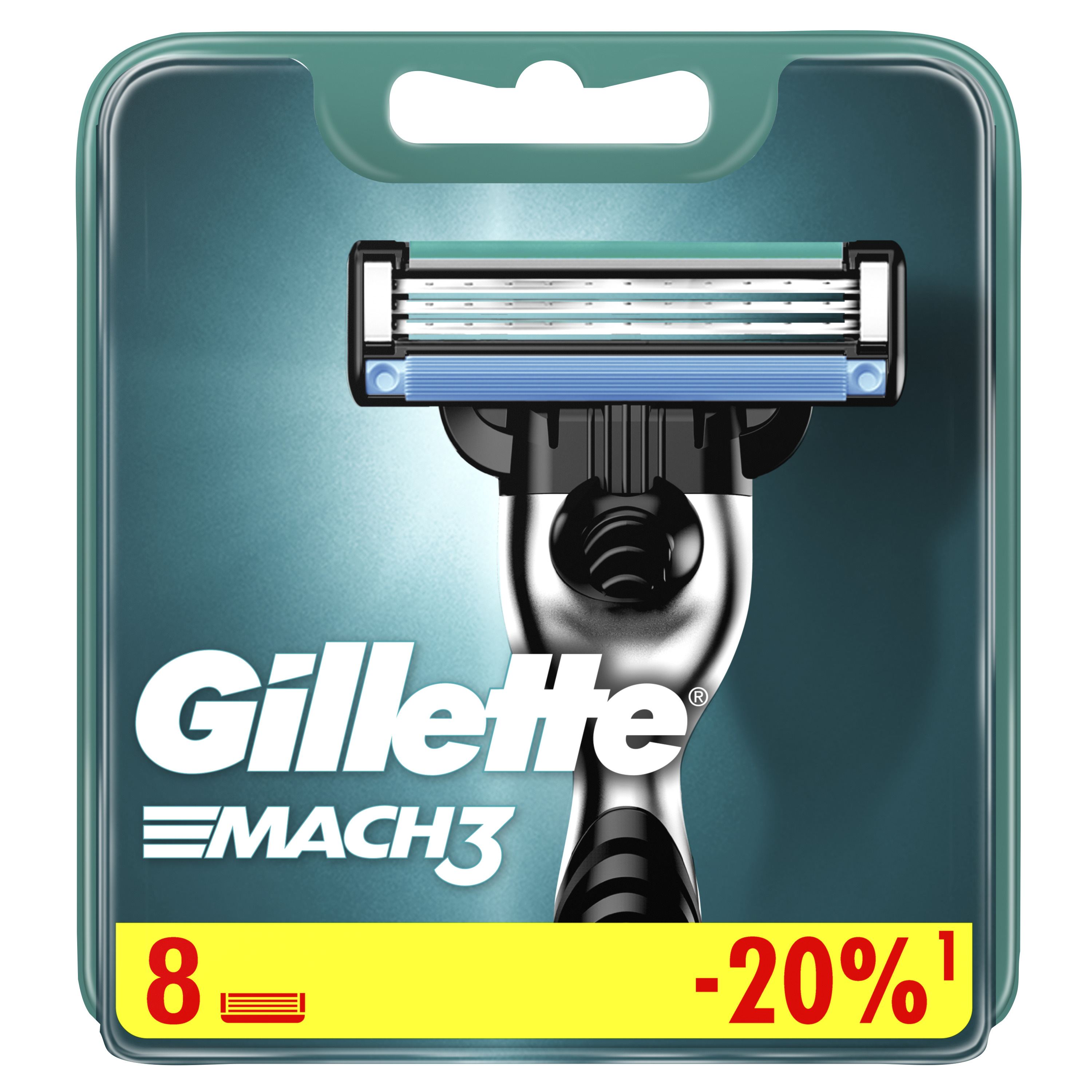 Картинка товара Сменные кассеты / лезвия для бритья мужские Gillette Mach 3 8 шт.