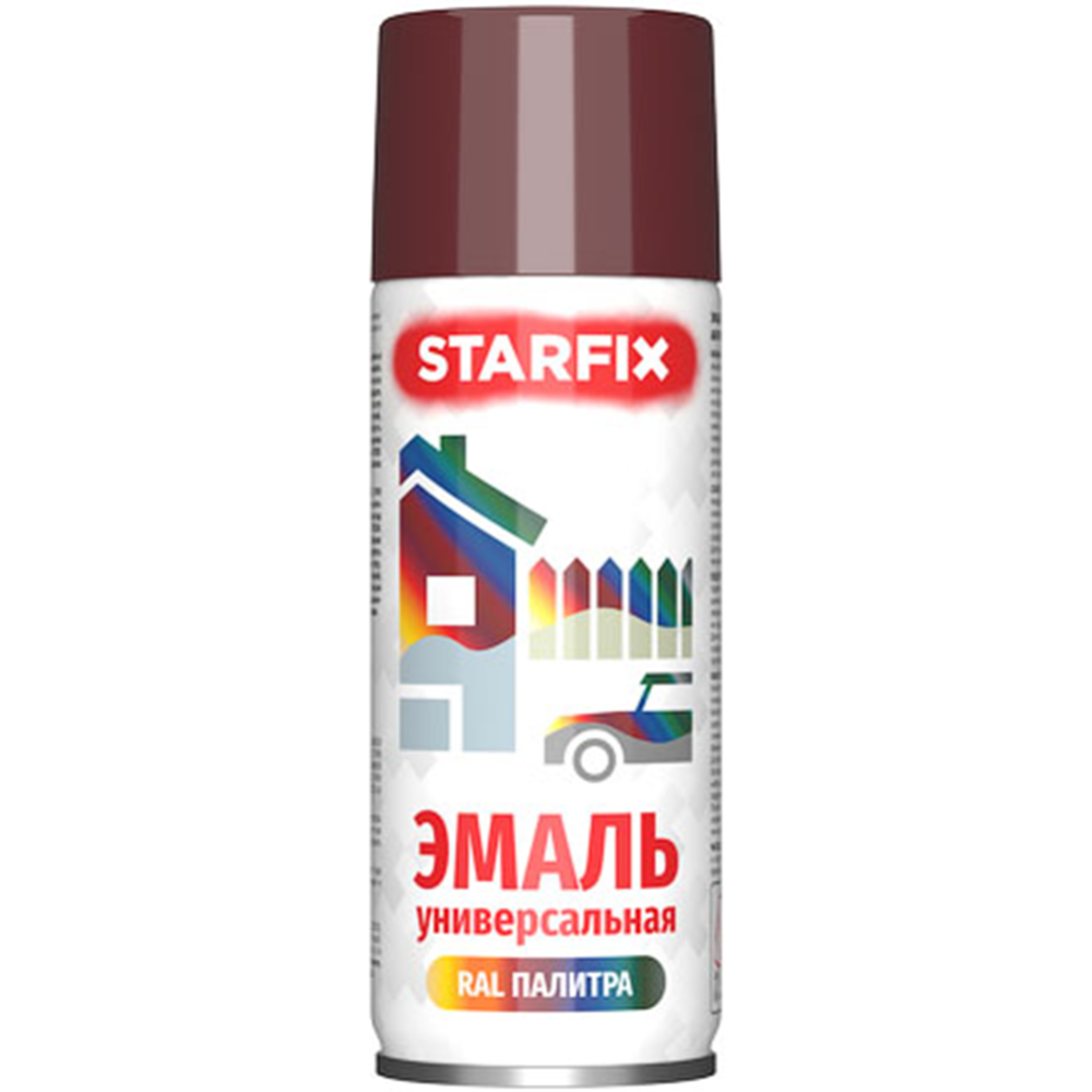 Краска-эмаль универсальная «Starfix» 3005, винно-красный, 520 мл