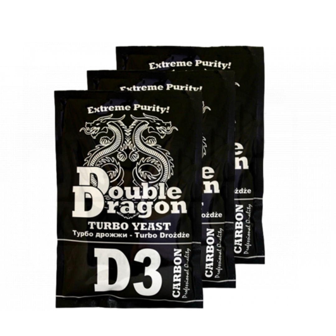 ДРОЖЖИ DOUBLEDRAGON D3 CARBON TURBO 123гр (Упаковка 3шт)