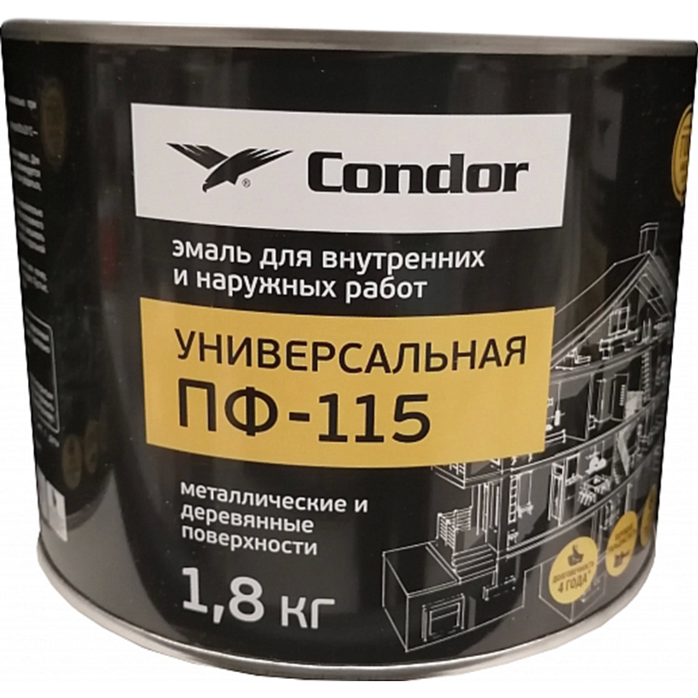 Эмаль «Condor» ПФ-115, ярко-зеленый, 1.8 кг