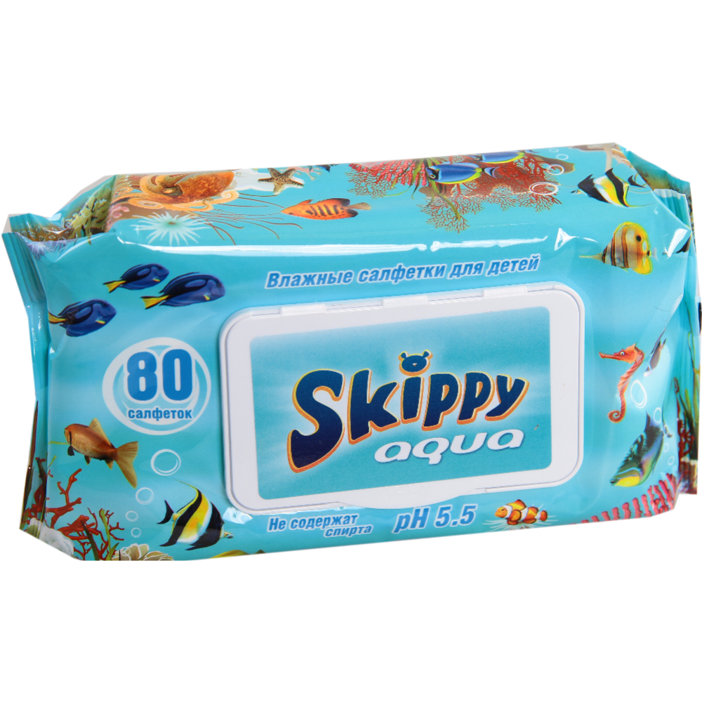 Влаж­ные сал­фет­ки «Skippy» Aqua, 80 шт