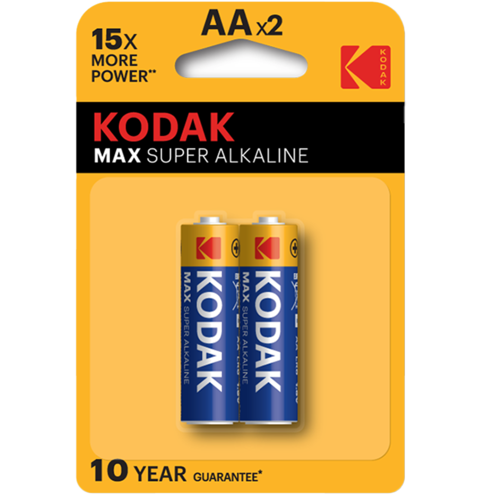 Элемент питания «Kodak» MAX Super Alkaline, АА, BL2 #0