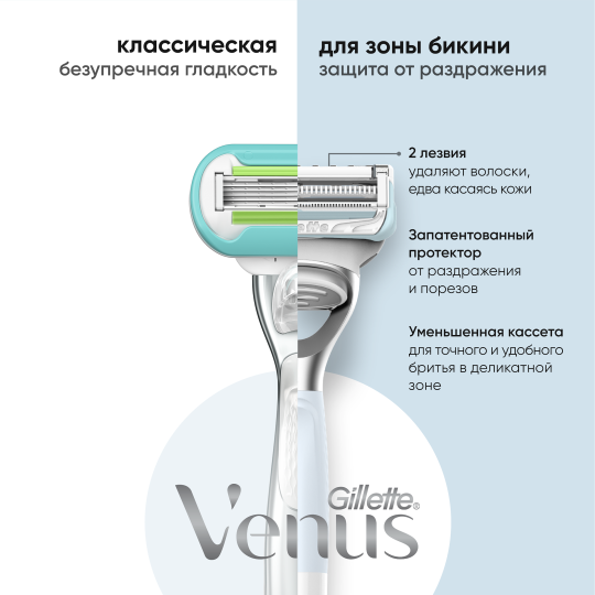 Бритва / станок для бритья женский Gillette Venus Satin Care для зоны бикини с 1 кассетой