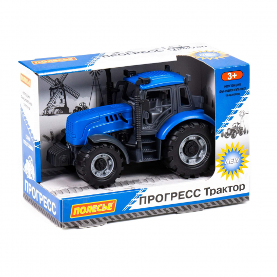 Трактор "Прогресс" инерционный (синий) (в коробке)91215