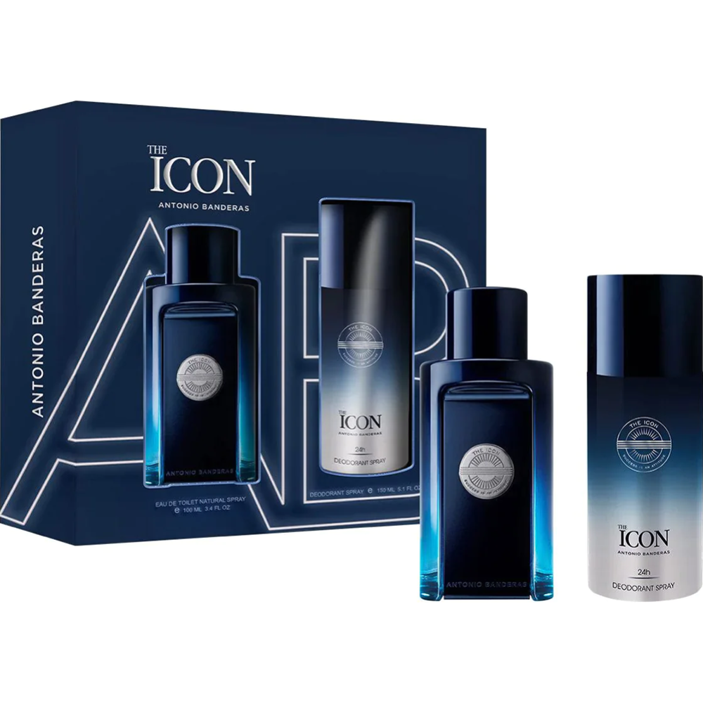 Парфюмерный набор мужской «Antonio Banderas» The Icon, парфюмерная вода+дезодорант, 100+150 мл