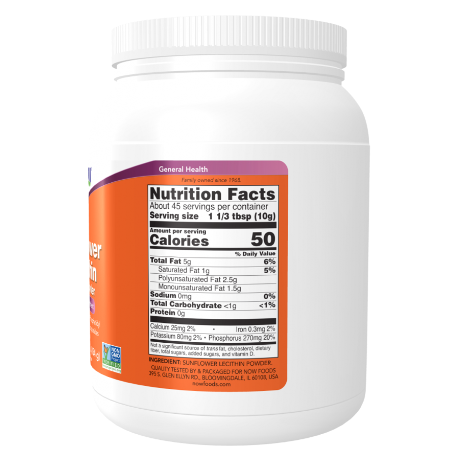 Лецитин Подсолнечный Now Foods Sunflower Lecithin Powder, 454 гр.