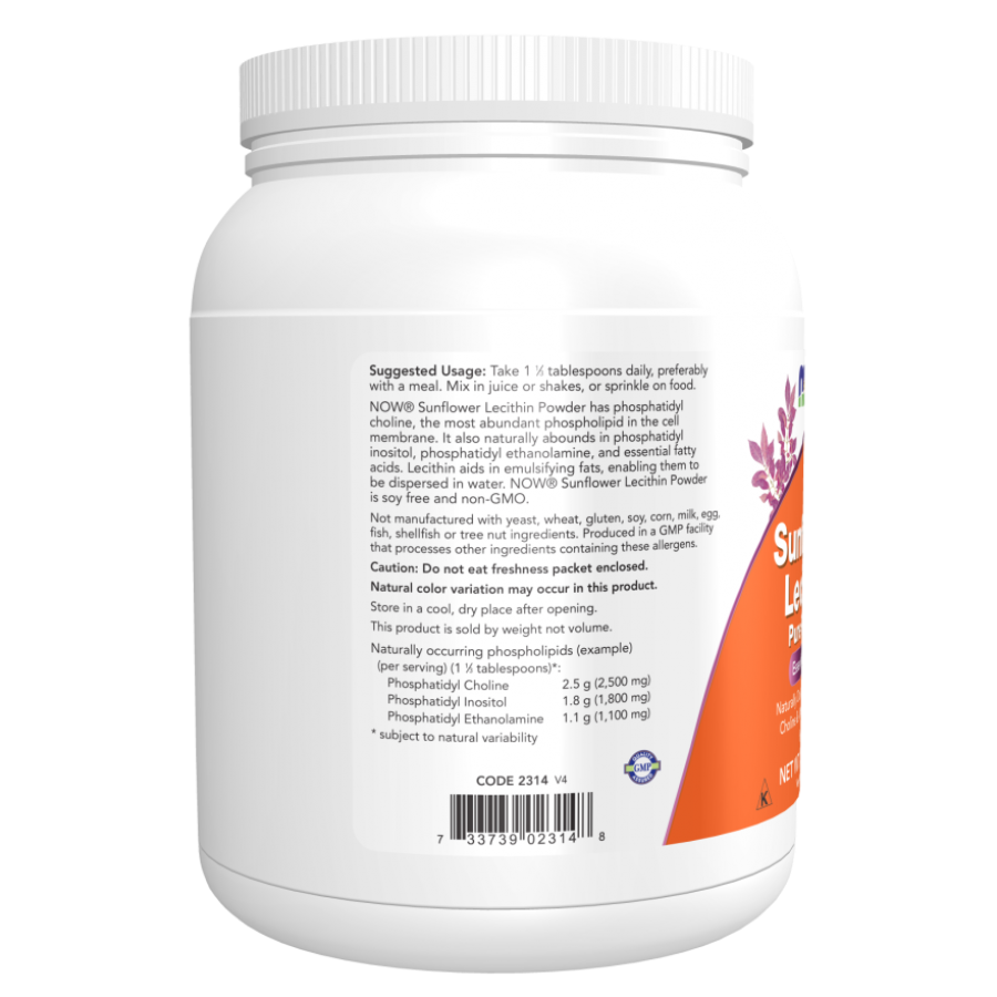 Лецитин Подсолнечный Now Foods Sunflower Lecithin Powder, 454 гр.