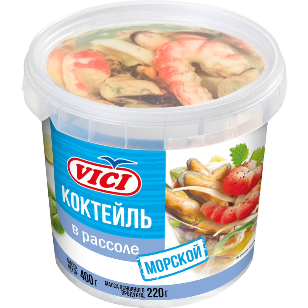 Коктейль из морепродуктов «VICI» Морской, с креветками, 400 г #0