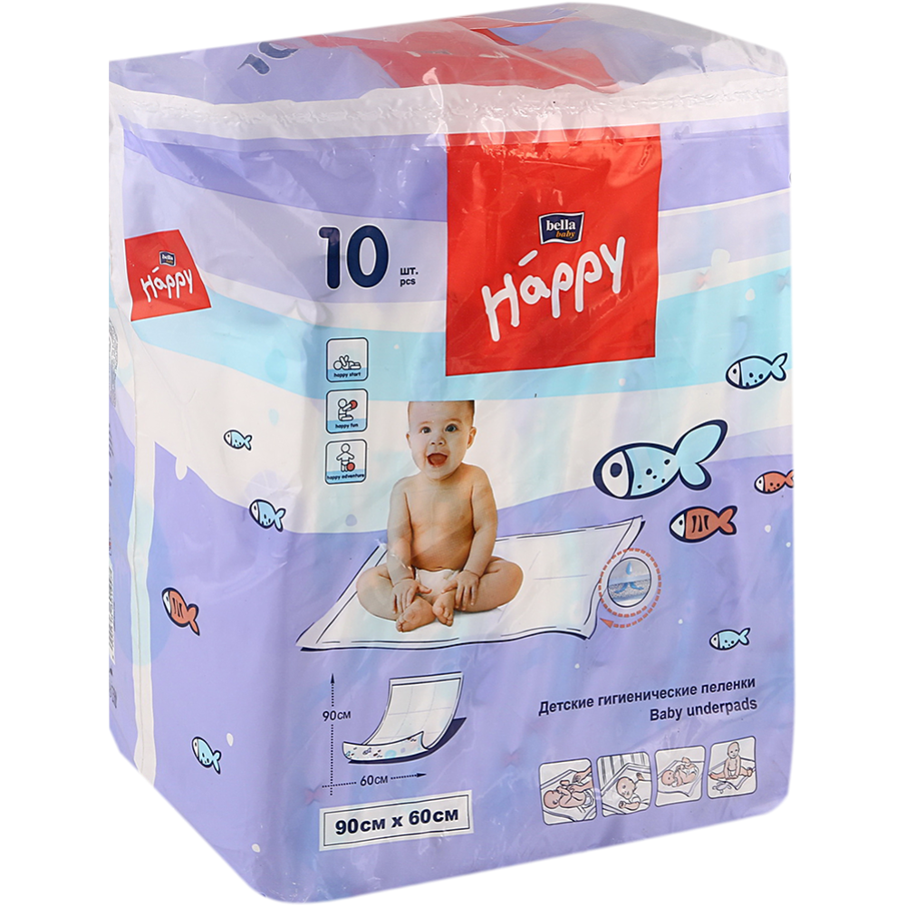Пеленки детские «Bella baby Happy» гигиенические, 60x90 см, 10 шт