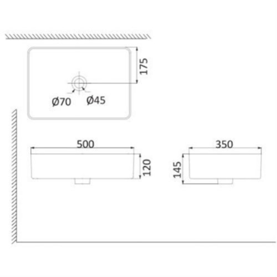 Умывальник «Porta» Teo, HDA055, с пьедесталом