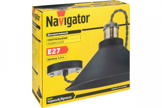 Светильник Navigator LOFT 61536 NIL-WF02-008-E27 60Вт 1,5м. метал. черный/бронза