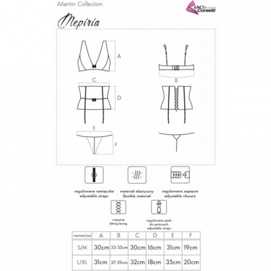 Изящный черный комплект с бежевым кружевом и поясом для чулок Mepiria L/XL