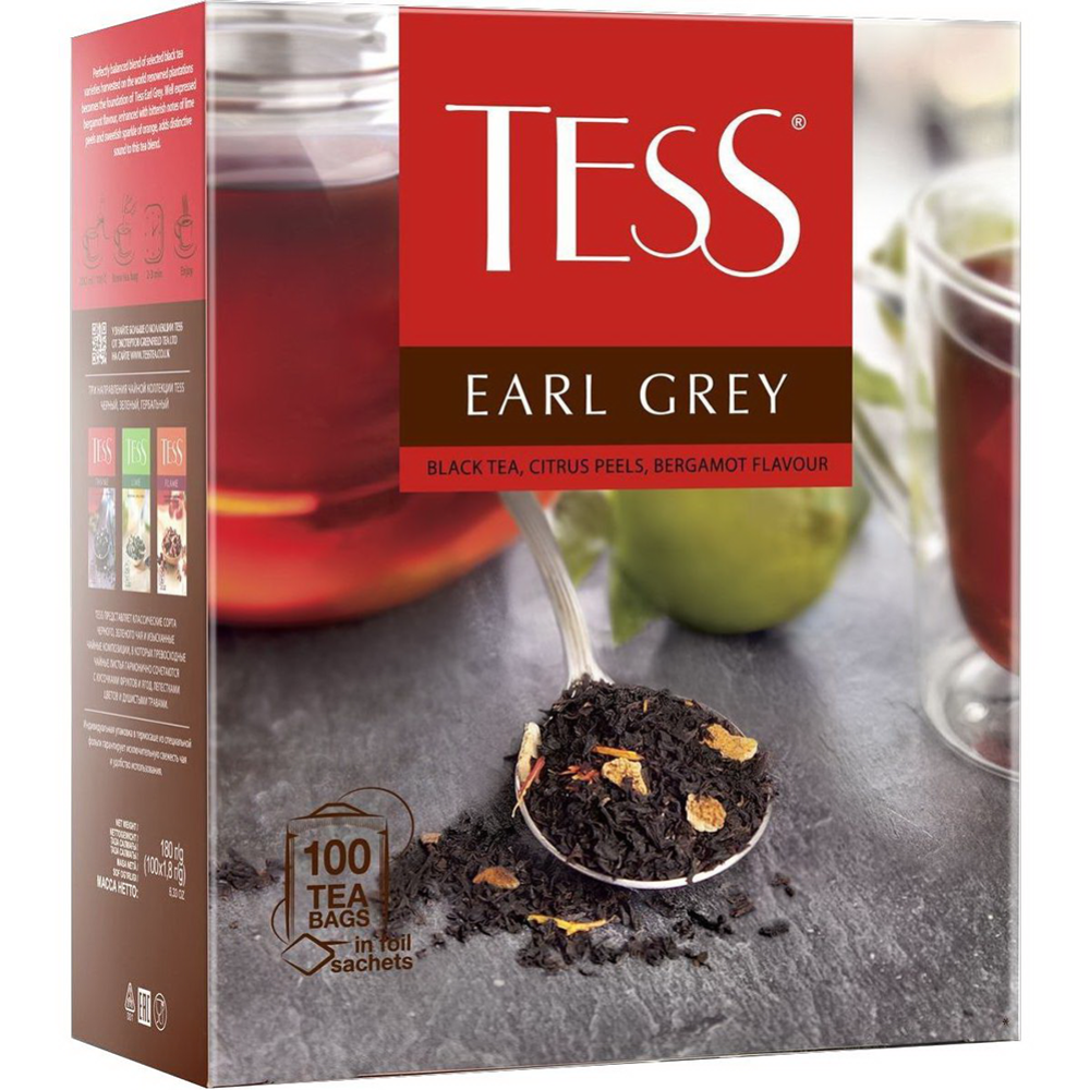 Чай черный «Tess» Earl Grey, 100х1.6 г #0