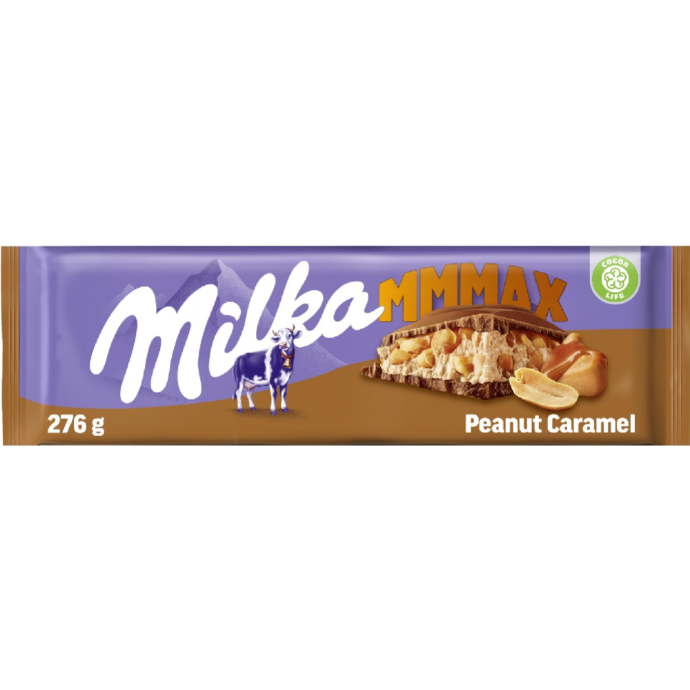 Шоколад «Milka» молочный, с арахисом и карамелью, 276 г #0