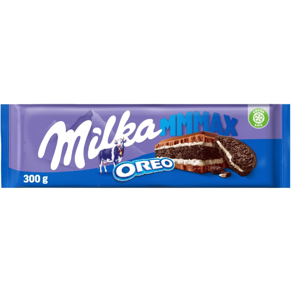 Шо­ко­лад «Milka» мо­лоч­ный, с пе­че­ньем Oreo и вкусом ванили, 300 г