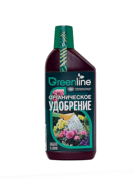 Удобрение органическое для цветов и комнатных растений "Гринлайн"(Greenline), 485 мл.