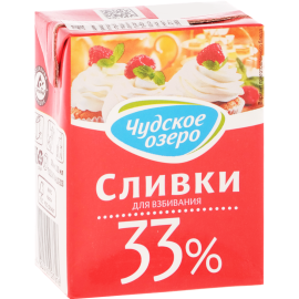 Крем сливки для взбивания «Чудское озеро» 33%, 0.2 л