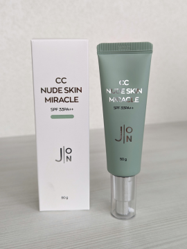 Корректирующий СС-крем для лица с зелёным пигментом JON CC Nude Skin Miracle SPF 33 PA++ 50мл