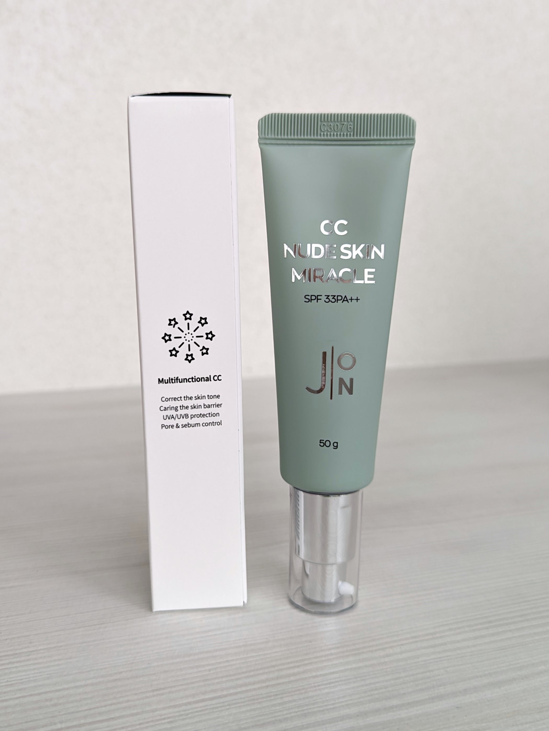 Корректирующий СС-крем для лица с зелёным пигментом JON CC Nude Skin Miracle SPF 33 PA++ 50мл