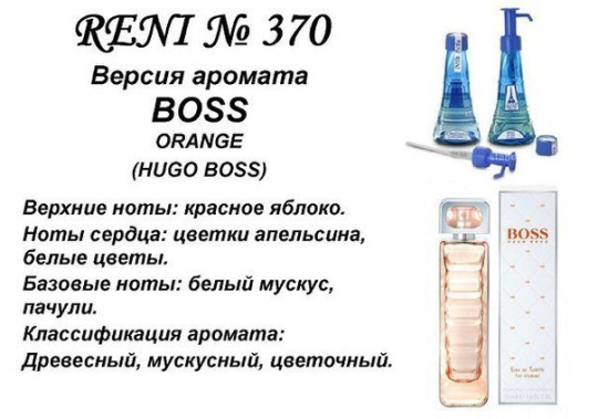 Духи Рени Reni 370 Аромат направления Boss Orange (Hugo Boss) - 100 мл