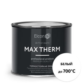 Эмаль (краска) термостойкая Elcon белая до 700 С (0.4 кг)