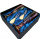 Подарочный набор для игристого и сыра, 2 бокала, нож, вилка AmiroTrend ABW-503 blue amber