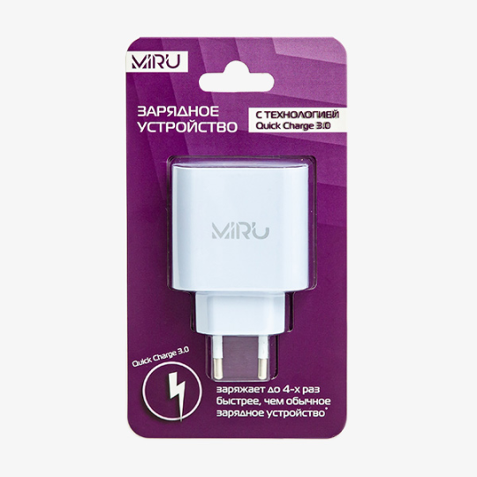 Сетевое зарядное Miru 5026 Quick Charge 18 вт, белый