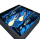 Подарочный набор для игристого и сыра, 2 бокала, нож, вилка AmiroTrend ABW-502 blue