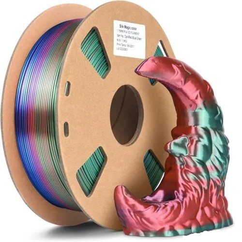 Пластик для 3D принтера (TOYAR) PLA Silk Tri Color 1.75мм/1кг Красный+синий+зеленый (52058)