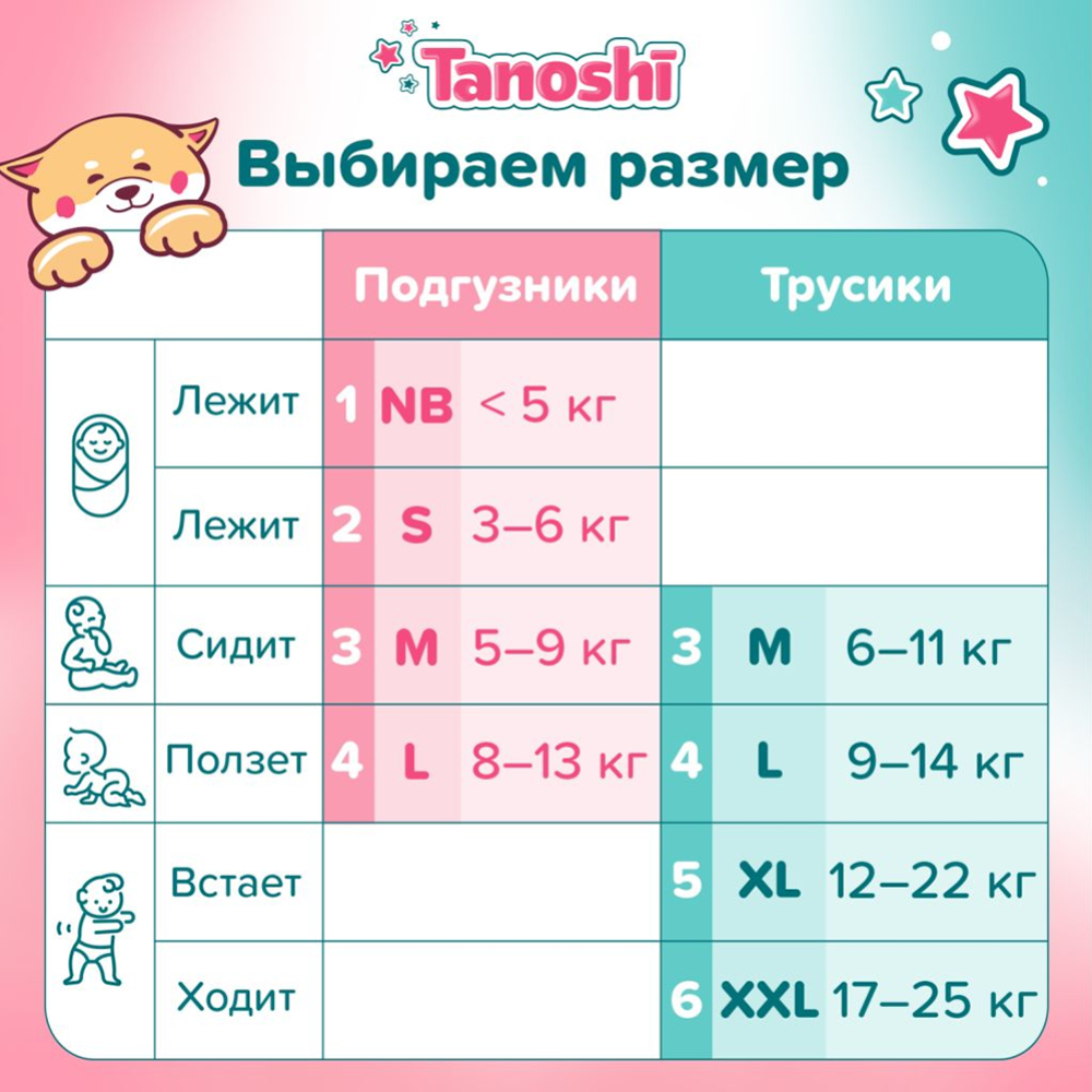 Подгузники-трусики детские «Tanoshi» размер XL, 12-22 кг, 48 шт