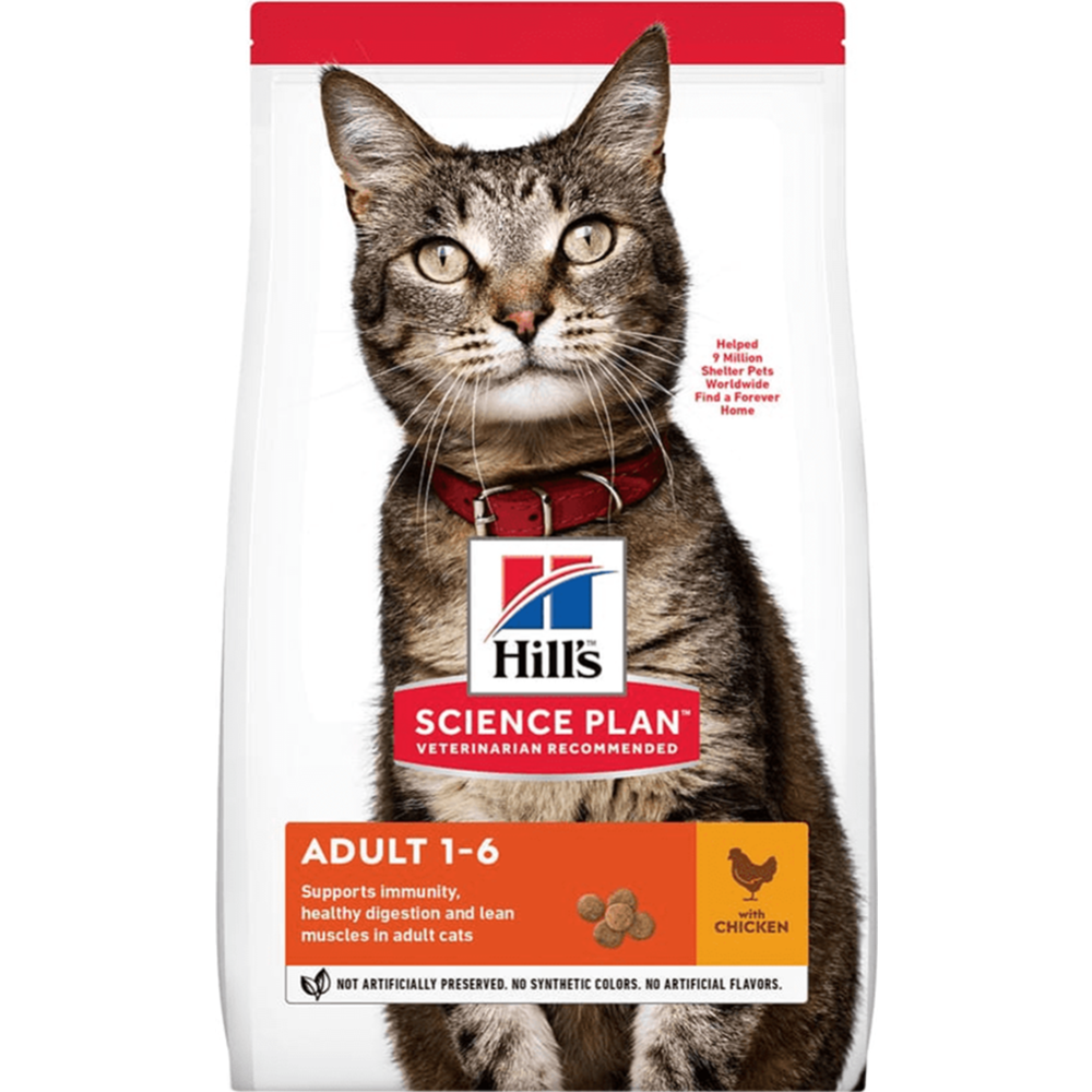 Корм для кошек «Hill's» Science Plan, 604718, для взрослых кошек, курица, 1.5 кг