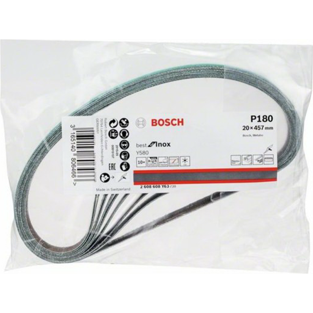 Шлифлента «Bosch» Best for Inox, 2.608.608.Y63, 10 шт