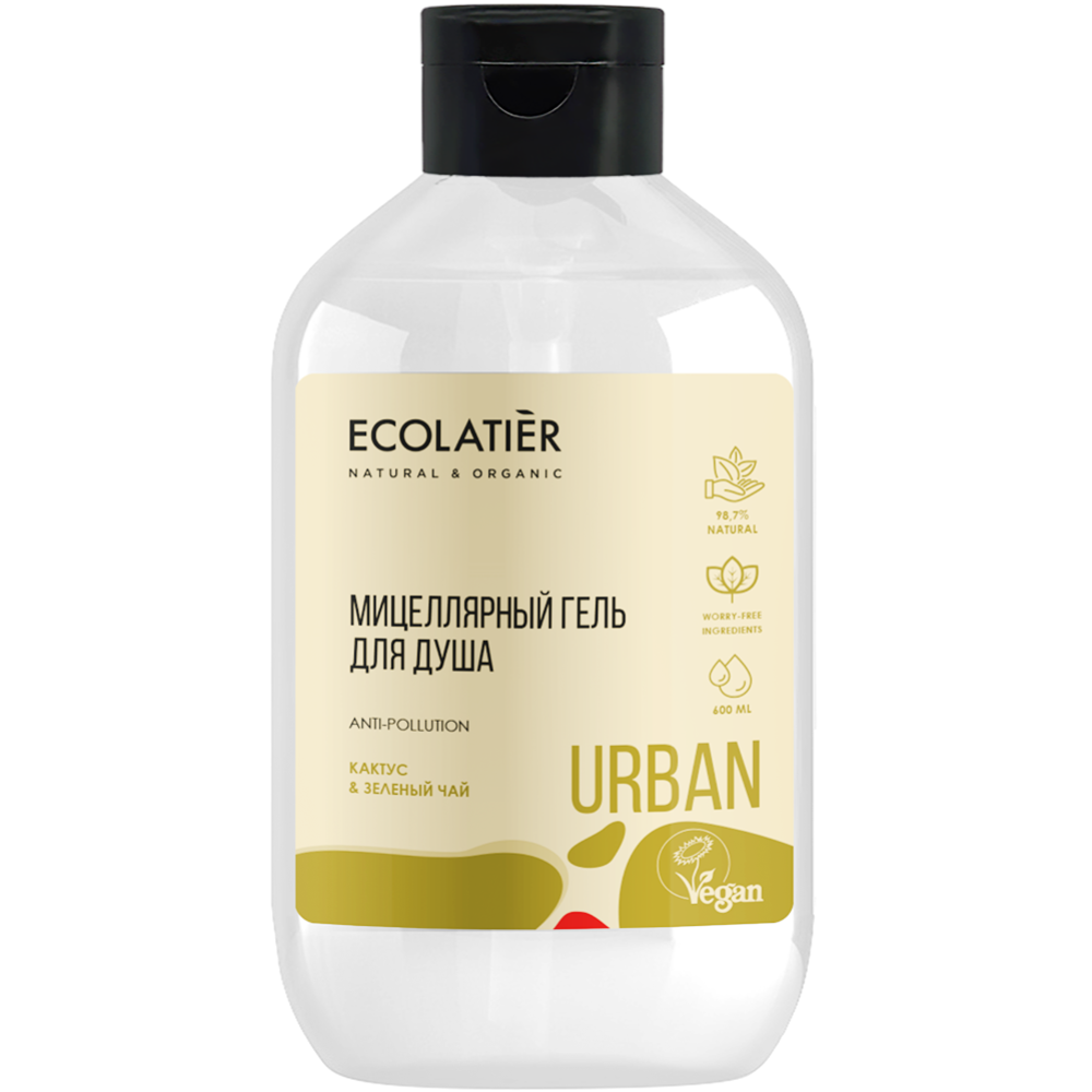 Мицеллярный гель для душа «Ecolatier urban» кактус и зеленый чай, 600 мл