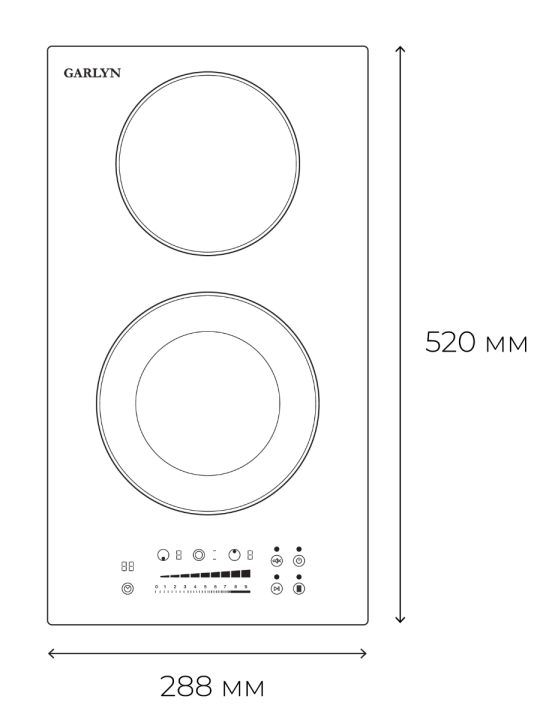 Варочная панель электрическая 2 конфорки GARLYN H-200, черная